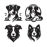 chien tête icône. plat style. dessin animé chien affronter. vecteur illustration. silhouette simple. animal logotype concept. logo conception modèle.