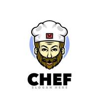 logo de mascotte de chef mignon vecteur