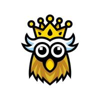 mignonne hibou Roi mascotte dessin animé illustration vecteur