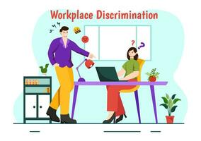 lieu de travail la discrimination vecteur conception illustration de employé avec sexuel harcèlement et désactivée la personne pour égal emploi opportunité