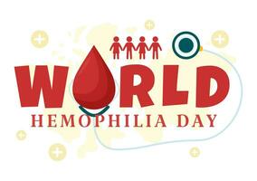 monde hémophilie journée vecteur illustration sur avril 17 avec rouge saignement du sang et Terre carte pour conscience soins de santé dans dessin animé Contexte conception