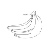 continu un ligne dessin de bananes. vecteur illustration de banane.