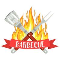 logo de la fête du barbecue vecteur