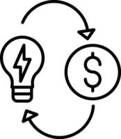 investissement concept contour vecteur illustration icône