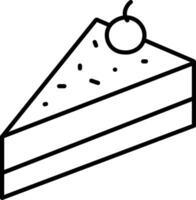gâteau tranche contour vecteur illustration icône