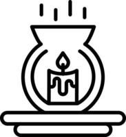 bougie lampe contour vecteur illustration icône