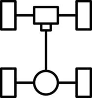 voiture essieu contour vecteur illustration icône