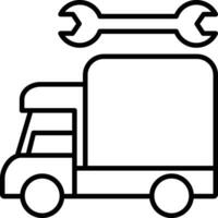 mobile entretien un camion contour vecteur illustration icône
