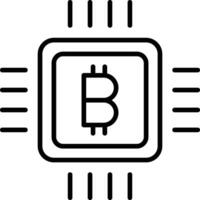 bitcoin puce contour vecteur illustration icône