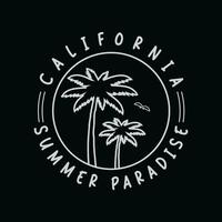 Californie été illustration typographie. parfait pour t chemise conception vecteur