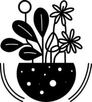 les plantes - minimaliste et plat logo - vecteur illustration