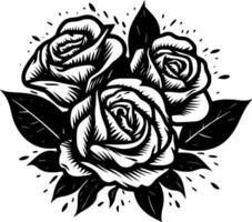 des roses, noir et blanc vecteur illustration