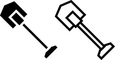 jardin bêche icône, signe, ou symbole dans glyphe et ligne style isolé sur transparent Contexte. vecteur illustration