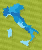 Italie carte avec Régions bleu politique carte vert Contexte vecteur illustration