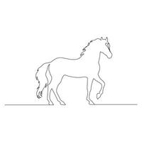 cheval dans continu ligne art dessin. cheval logo. noir et blanc vecteur illustration