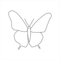 papillon continu un ligne dessin. vecteur illustration de divers insecte formes dans branché contour style