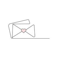 enveloppe lettre continu un ligne dessin. email message Publier lettre envoyer illustration esquisser contour vecteur