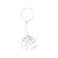 ballon continu Célibataire ligne art, un esquisser contour dessin vecteur illustration