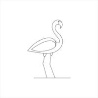 héron oiseau Célibataire continu ligne dessin cigogne oiseau dans vol noir linéaire esquisser isolé sur blanc Contexte. vecteur illustration