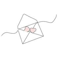 enveloppe lettre continu un ligne dessin. email message Publier lettre envoyer illustration esquisser contour vecteur