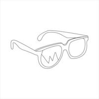 des lunettes Célibataire continu ligne art dessin vecteur. un ligne des lunettes vecteur Contexte. protection œil de Soleil. vecteur illustration