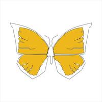 papillon continu un ligne dessin. vecteur illustration de divers insecte formes dans branché contour style