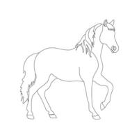 cheval dans continu ligne art dessin. cheval logo. noir et blanc vecteur illustration