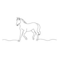 cheval dans continu ligne art dessin. cheval logo. noir et blanc vecteur illustration