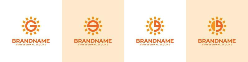 lettre g Soleil logo ensemble, adapté pour affaires en relation à solaire avec g initiale vecteur