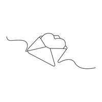 enveloppe lettre continu un ligne dessin. email message Publier lettre envoyer illustration esquisser contour vecteur