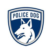 Bouclier de mascotte icône tête de chien policier vecteur