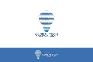 création de logo technologique mondial vecteur