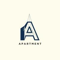 appartement avec luxe logo conception, lettre une concept vecteur