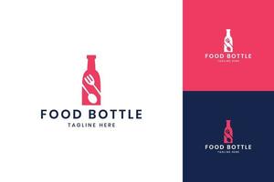 création de logo d'espace négatif de bouteille de nourriture vecteur