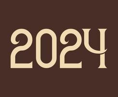 content Nouveau année 2024 abstrait marron graphique conception vecteur logo symbole illustration