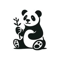 vecteur icône illustration minimaliste silhouette de une Panda logo
