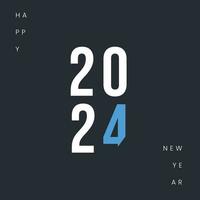Nouveau année 2024 salutation carte bannière brochure écorcheur minimaliste élégant conception isolé solide Couleur vecteur