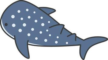 mignonne dessin animé baleine requin isolé sur une blanc Contexte. vecteur illustration.
