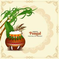 content pongal traditionnel Indien Festival salutation Contexte vecteur