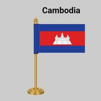 Cambodge drapeau avec bureau permanent vecteur