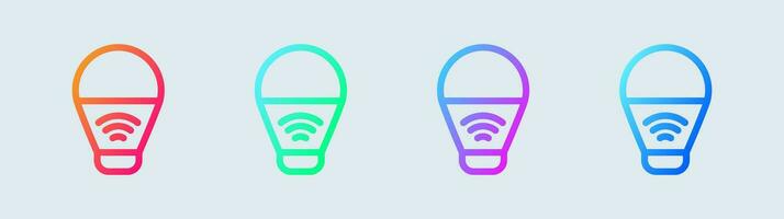 intelligent ampoule ligne icône dans pente couleurs. innovation panneaux vecteur illustration.