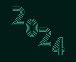 content Nouveau année 2024 abstrait vert néon graphique conception vecteur logo symbole illustration