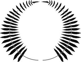 une noir et blanc ovale couronne avec feuilles, une noir et blanc ovale couronne avec feuilles, noir et blanc feuille icône conception vecteur arrière-plan,