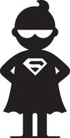 minimal marrant super héros bande dessinée plat personnage vecteur silhouette, noir Couleur silhouette, blanc Contexte 28