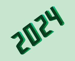 content Nouveau année 2024 abstrait vert graphique conception vecteur logo symbole illustration