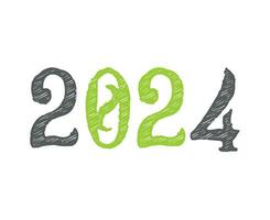 content Nouveau année 2024 abstrait gris et vert graphique conception vecteur logo symbole illustration