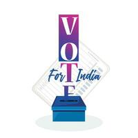 illustration de montrant vote doigt avec électronique vote machine, voter pour Inde. vecteur