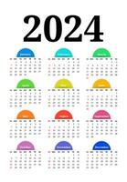 calendrier pour 2024 isolé sur une blanc Contexte vecteur