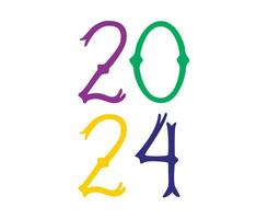 content Nouveau année 2024 abstrait multicolore graphique conception vecteur logo symbole illustration