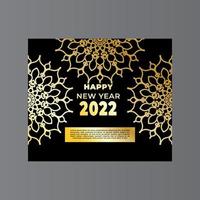 bannière ou modèle de carte de bonne année avec mandala de luxe